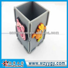 Customized soft pvc 3D cylinder pen holder for promotion